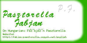 pasztorella fabjan business card